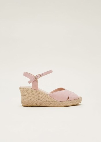 Phase Eight Suede Espadrilles Flats Light Pink USA | 2765983-HN